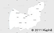 Silver Style Simple Map of Manzini, single color outside