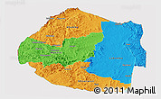Political Panoramic Map of Swaziland, cropped outside