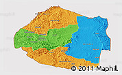Political Panoramic Map of Swaziland, single color outside