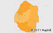 Political Shades Simple Map of Swaziland, cropped outside