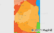 Political Shades Simple Map of Swaziland, political outside
