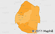 Political Shades Simple Map of Swaziland, single color outside