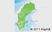 Political Shades 3D Map of Sweden, single color outside