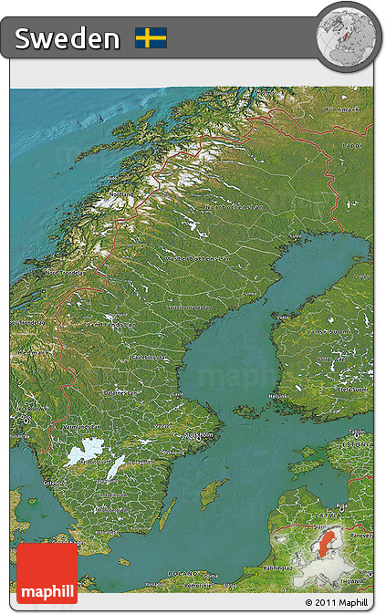 Satellite 3D Map of Sweden