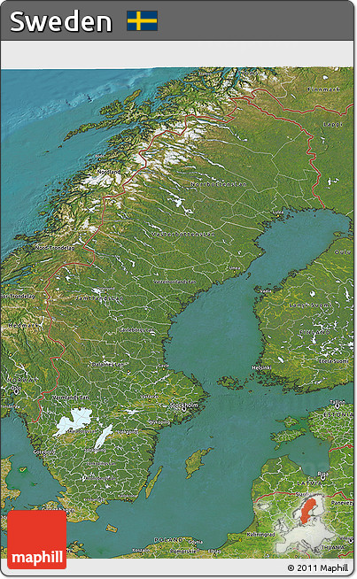 Satellite 3D Map of Sweden