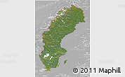 Satellite 3D Map of Sweden, lighten, desaturated