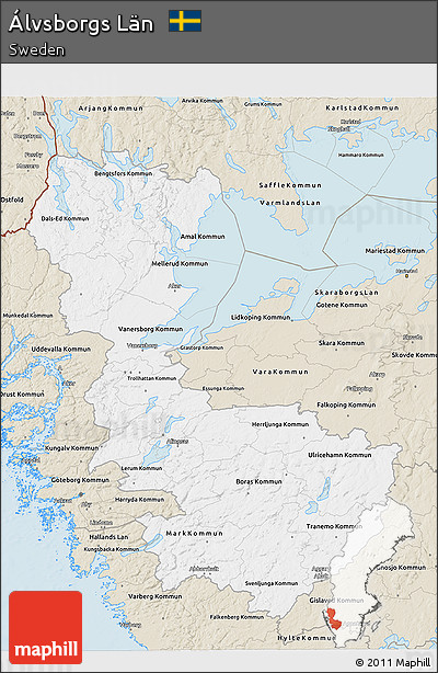 Classic Style 3D Map of Álvsborgs Län