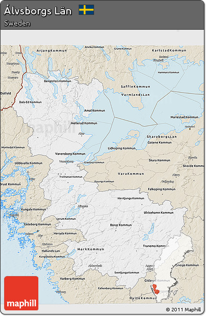 Classic Style 3D Map of Álvsborgs Län