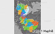 Political 3D Map of Álvsborgs Län, darken, desaturated