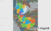 Political 3D Map of Álvsborgs Län, darken, semi-desaturated