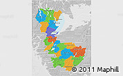 Political 3D Map of Álvsborgs Län, lighten, desaturated