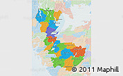Political 3D Map of Álvsborgs Län, lighten