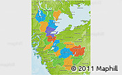 Political 3D Map of Álvsborgs Län, physical outside