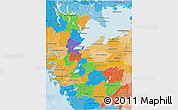 Political 3D Map of Álvsborgs Län, political shades outside