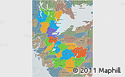 Political 3D Map of Álvsborgs Län, semi-desaturated