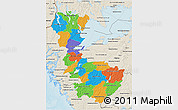 Political 3D Map of Álvsborgs Län, shaded relief outside