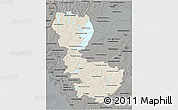 Shaded Relief 3D Map of Álvsborgs Län, darken, semi-desaturated