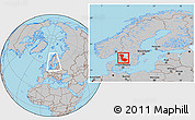 Gray Location Map of Álvsborgs Län, within the entire country