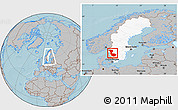 Gray Location Map of Álvsborgs Län, highlighted country, within the entire country, hill shading