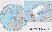Gray Location Map of Álvsborgs Län, highlighted country, within the entire country
