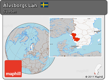 Gray Location Map of Álvsborgs Län, highlighted country