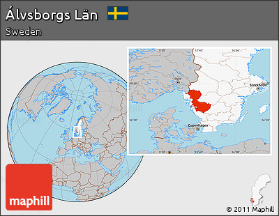 Gray Location Map of Álvsborgs Län, highlighted country