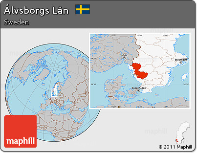 Gray Location Map of Álvsborgs Län, highlighted country