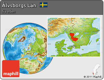 Physical Location Map of Álvsborgs Län
