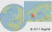 Savanna Style Location Map of Álvsborgs Län, within the entire country, hill shading
