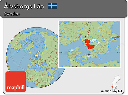 Savanna Style Location Map of Álvsborgs Län