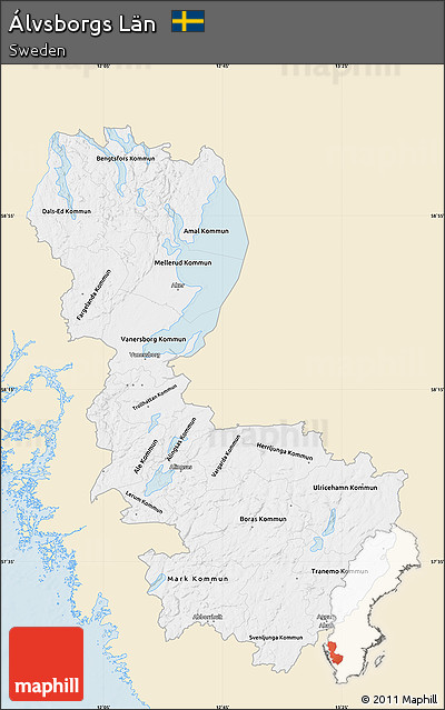 Classic Style Map of Álvsborgs Län, single color outside