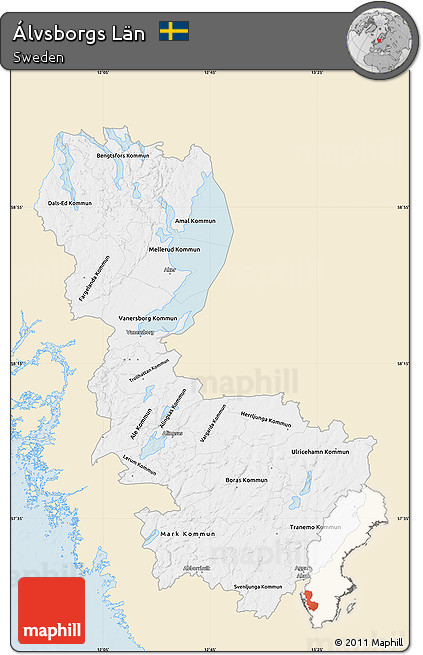 Classic Style Map of Álvsborgs Län, single color outside