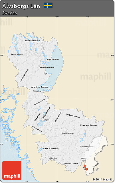 Classic Style Map of Álvsborgs Län, single color outside