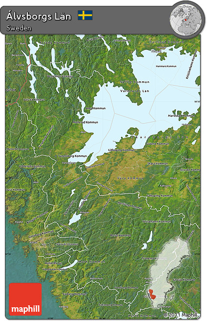 Satellite Map of Álvsborgs Län