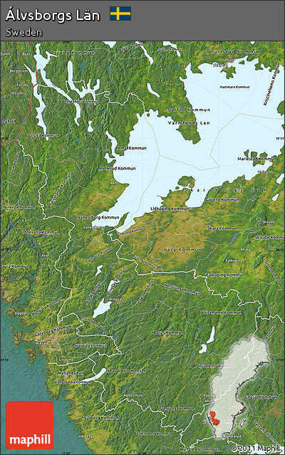 Satellite Map of Álvsborgs Län