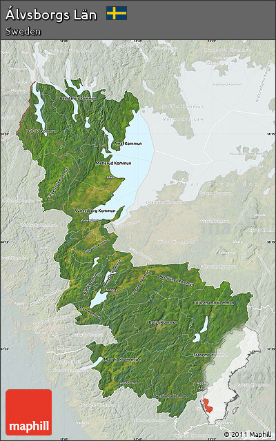 Satellite Map of Álvsborgs Län, lighten