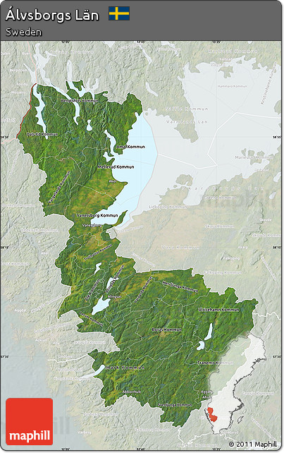 Satellite Map of Álvsborgs Län, lighten