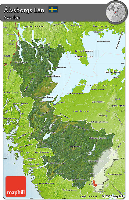 Satellite Map of Álvsborgs Län, physical outside