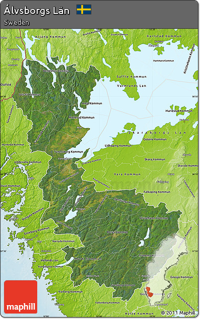 Satellite Map of Álvsborgs Län, physical outside