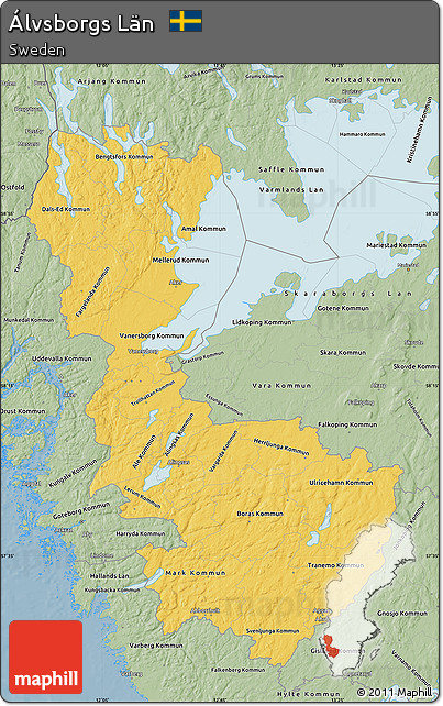 Savanna Style Map of Álvsborgs Län