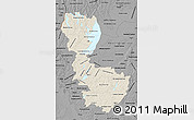 Shaded Relief Map of Álvsborgs Län, darken, desaturated