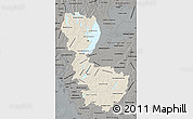 Shaded Relief Map of Álvsborgs Län, darken, semi-desaturated