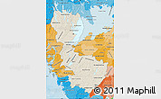 Shaded Relief Map of Álvsborgs Län, political shades outside