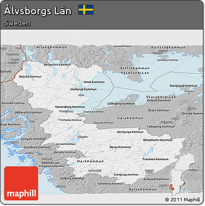 Gray Panoramic Map of Álvsborgs Län