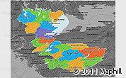 Political Panoramic Map of Álvsborgs Län, darken, desaturated