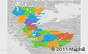 Political Panoramic Map of Álvsborgs Län, lighten, desaturated