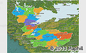Political Panoramic Map of Álvsborgs Län, satellite outside