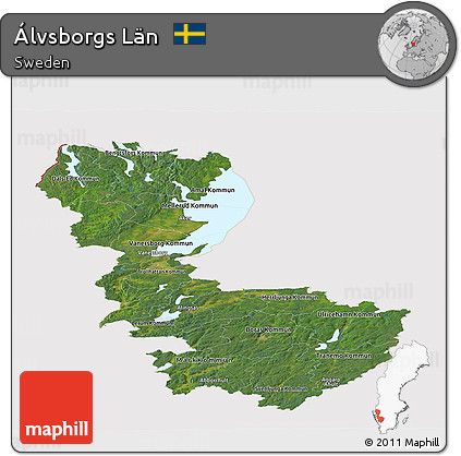 Satellite Panoramic Map of Álvsborgs Län, cropped outside
