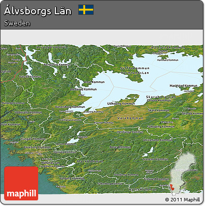 Satellite Panoramic Map of Álvsborgs Län