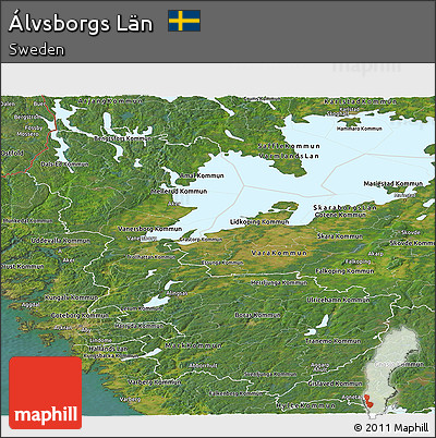 Satellite Panoramic Map of Álvsborgs Län